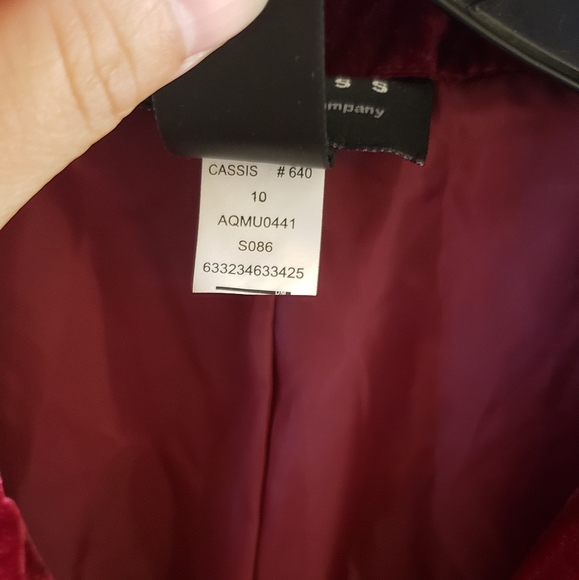 LIZ CLAIBORNE Women's Suede Suite Jacket Burgundy - Picture 5 of 12